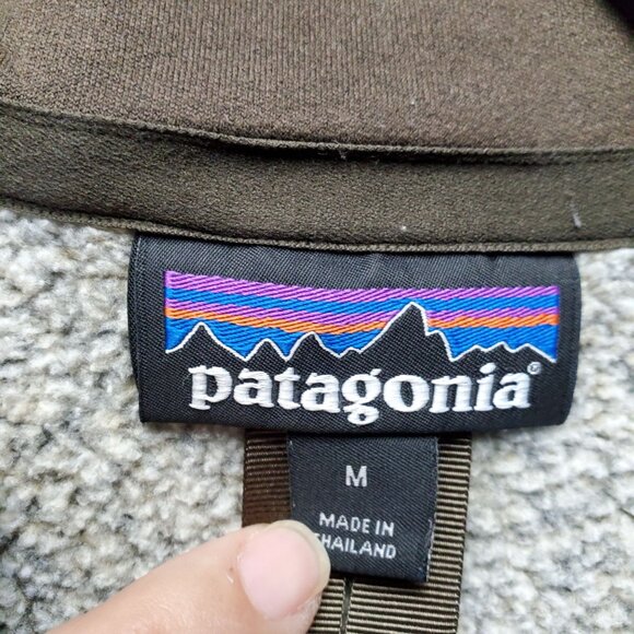 Patagonia Sweater Mens Medium Brown Performance Quarter-Zip Better Sweater - Picture 2 of 8